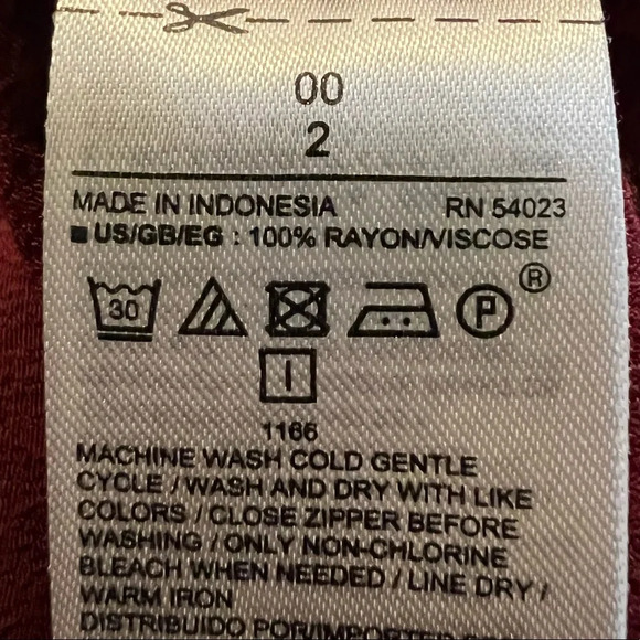 GAP| Burgundy-Red Long Sleeve Mini Dress size extra small 00 - Picture 9 of 9